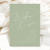 Invitation Script Whimsical | Réception De Mariage Vert Sage