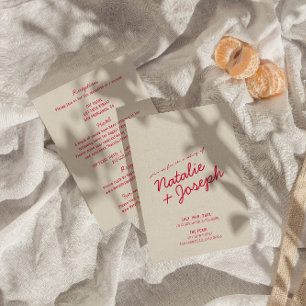 Invitation Script Whimsical Rétro Moderne Tout En Un Mariage