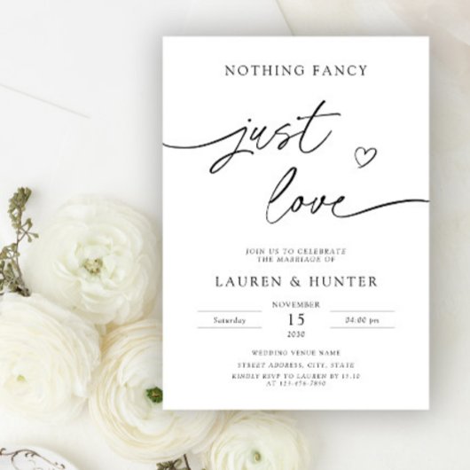 Invitation Script Whimsical Rien de fantaisie Juste Amour Mar