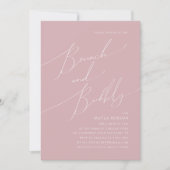 Invitation Script Whimsical | Rose Dusty Brunch et Bubbly (Devant)