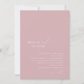 Invitation Script Whimsical | Rose Mariage photo Monogramme (Devant)