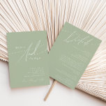 Invitation Script Whimsical | Sage Vert tout en un Mariage<br><div class="desc">Voici notre magnifique script lunatique | sauge vert tout en un faire-part de mariage parfait pour votre simple fête de printemps de boho moderne. Notre design élégant comprend une palette de couleurs vives et pastel avec un script de calligraphie vintage et chic. Que vous préfériez un style minimaliste ou classique,...</div>
