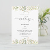 Invitation Script Whimsical Verdure Mariage Floral (Debout devant)
