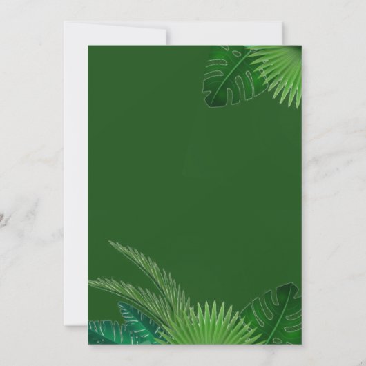 Invitation Scripts de feuille de palme tropicale Enregistrer  (Dos)