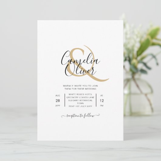 Invitation Scripts or blanc classique pour impression ou Mari (Debout devant)