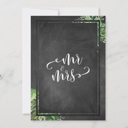 Invitation Scripts seulement mariés Bouquet et tableau de bor (Dos)