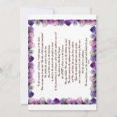 Invitation Scripture, Psaume 11, Purple Roses (Dos)