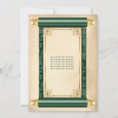 Invitation Scroll vintage Vert or Élégant Quinceañera (Dos)