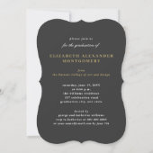 Invitation Scrolls Artistique Cadre Photo Chic Graduation Par (Dos)