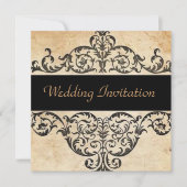 Invitation Scrolls pays rustique ouest saloon mariage (Devant)