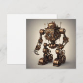 Invitation Sculpture de robot Steampunk en bronze (Devant / Derrière)