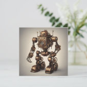 Invitation Sculpture de robot Steampunk en bronze (Debout devant)