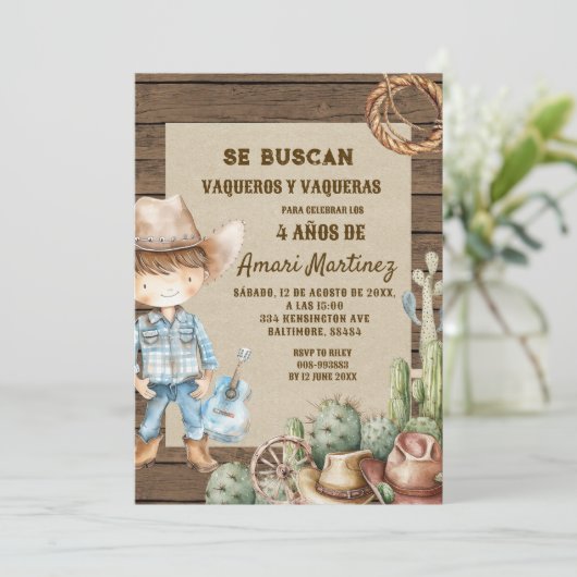 Invitation Se Buscan Recherché Espagnol Occidental Cowboy Ann (Debout devant)