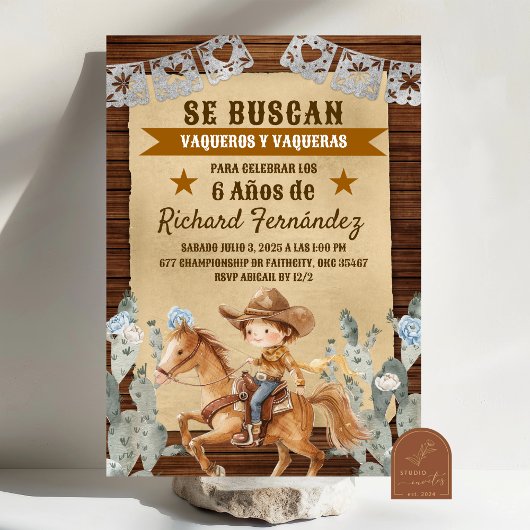 Invitation Se Buscan Recherché Mexicain Cowboy Anniversaire