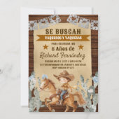 Invitation Se Buscan Recherché Mexicain Cowboy Anniversaire (Devant)