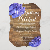 Invitation Se faire hisser Barn Wood Hydragea Mariage (Devant / Derrière)