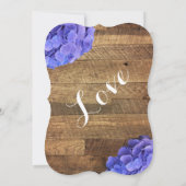 Invitation Se faire hisser Barn Wood Hydragea Mariage (Dos)