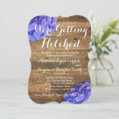 Invitation Se faire hisser Barn Wood Hydragea Mariage (Debout devant)