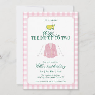 Invitation Se préparer à deux ans Golf 2e anniversaire rose G