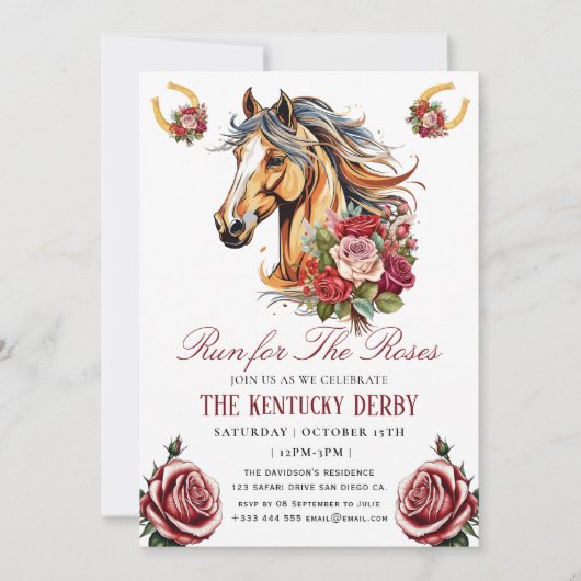 Invitation se présenter à l'invitation du Derby Party rose (Devant)