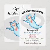 Invitation Sea angel cartoon (Devant / Derrière)