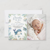 Invitation Sea Animals Photo 1st Birthday Invite (Devant)