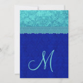 Invitation Sea Blue et Royal Blue Mariage damassé G500G (Dos)