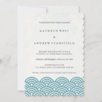 Sea Blue Green Styliszed Sea Waves Beach Wedding