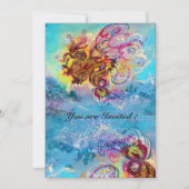 Invitation SEA DRAGON bleu violet violet jaune noir (Devant)