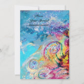 Invitation SEA DRAGON bleu violet violet jaune noir (Dos)