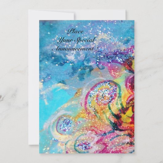 Invitation SEA DRAGON bleu violet violet jaune noir (Dos)