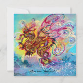 Invitation SEA DRAGON bleu violet violet jaune noir (Devant)