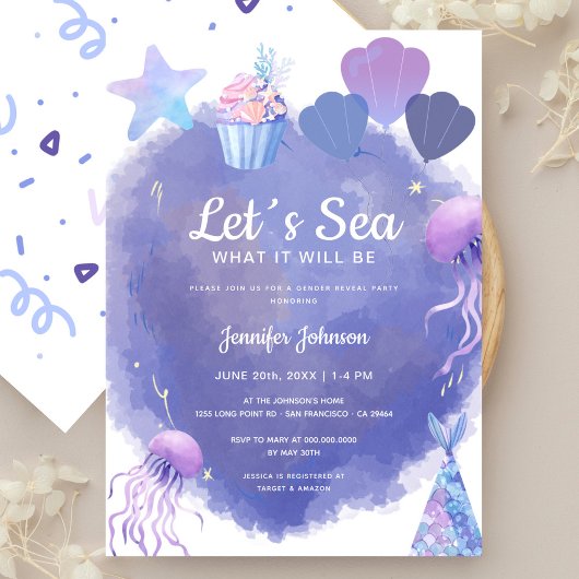 Invitation Sea Gender Reveal Ocean Gender Reveal Party