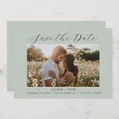 Invitation Sea Glass Green Elegant Modern Boho Enregistrer la (Devant / Derrière)