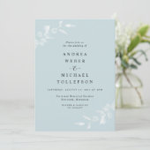 Invitation Sea Glass Light Turquoise Aqua Delicate Wedding (Debout devant)