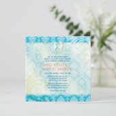 Invitation Sea Horse Couple Bijoux Damask Beach Mariage (Debout devant)