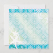 Invitation Sea Horse Couple Bijoux Damask Beach Mariage (Dos)