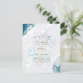 Invitation Sea Horses Ocean Life Beach Mariage Turquoise (Debout devant)
