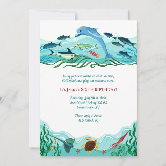 Invitation Sea Life (Devant)