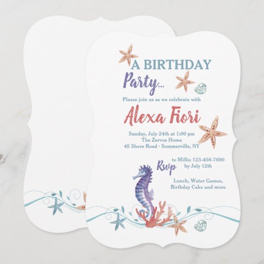 Invitation Sea Life (Devant / Derrière)