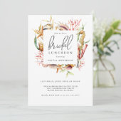 Invitation Sea Life Watercolor Thème côtier Déjeuner nuptial (Debout devant)