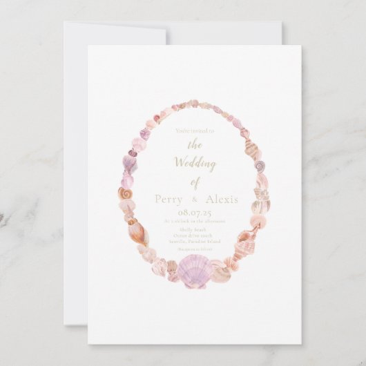 Invitation Sea Shells (Devant)