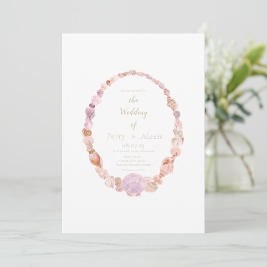 Invitation Sea Shells (Debout devant)