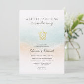 Invitation Sea Turtle A Little Hatchling Couples Baby Shower  (Debout devant)