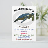 Invitation Sea turtle cartoon (Debout devant)