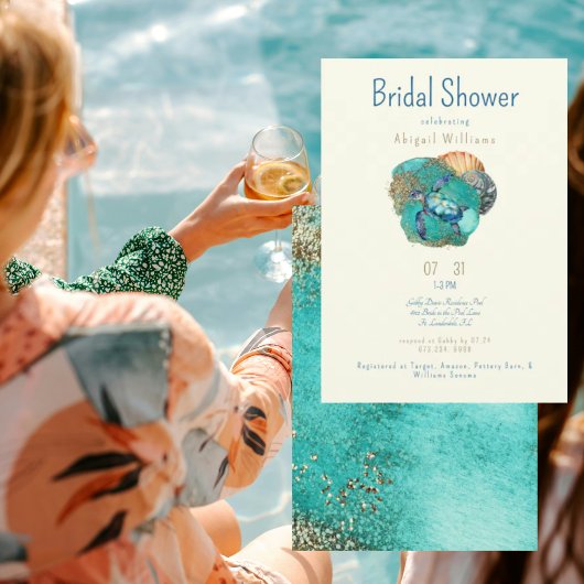 Invitation Sea Turtle Glam Réception de Mariage 