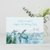 Invitation Sea Turtle Kid's Birthday Party II (Debout devant)