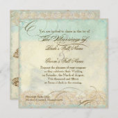 Invitation Sea Turtle Modern Coastal Ocean Beach Swirls (Devant / Derrière)