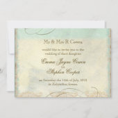 Invitation Sea Turtle Modern Coastal Ocean Beach Swirls (Devant)
