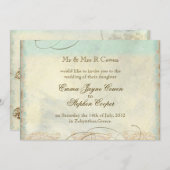 Invitation Sea Turtle Modern Coastal Ocean Beach Swirls (Devant / Derrière)